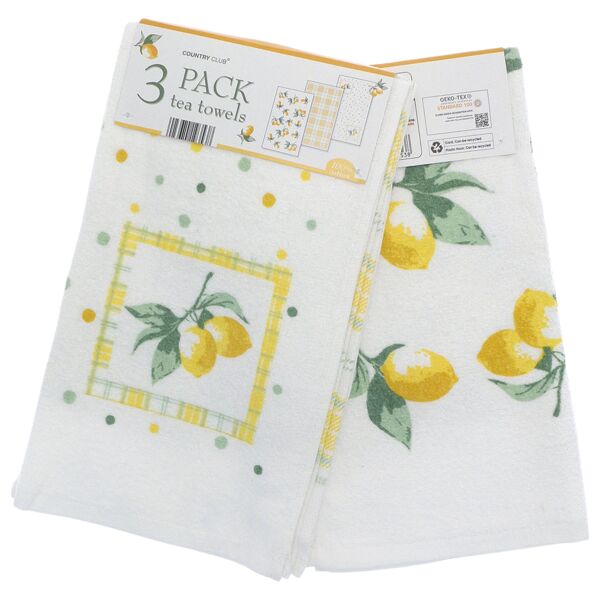3-pack velour tea towels lemons Thumbnail