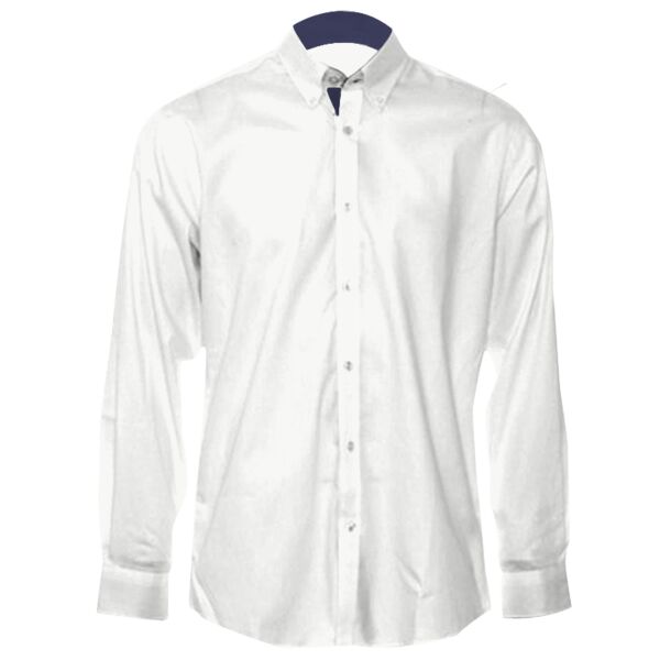 Tailored Fit Long Sleeve Premium Contrast Oxford Button Down Collar Shirt Thumbnail