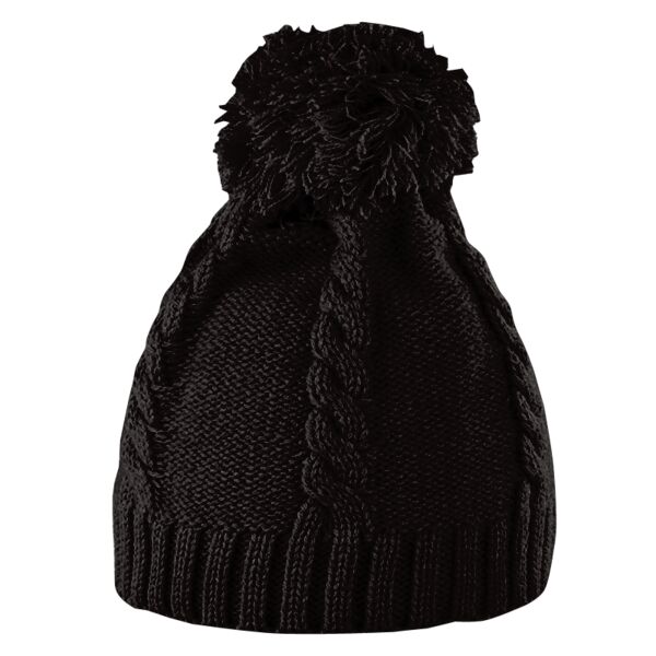 Cable knit pom pom beanie Thumbnail