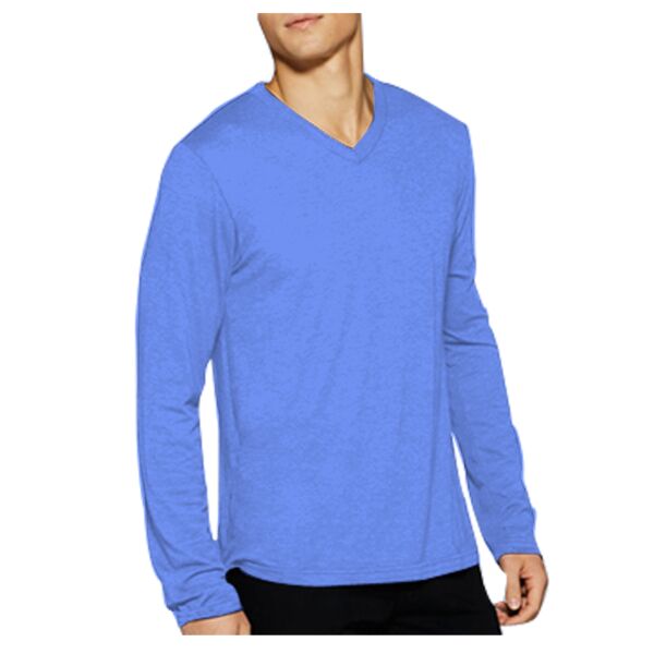 Unisex triblend long sleeve v-neck t-shirt Thumbnail