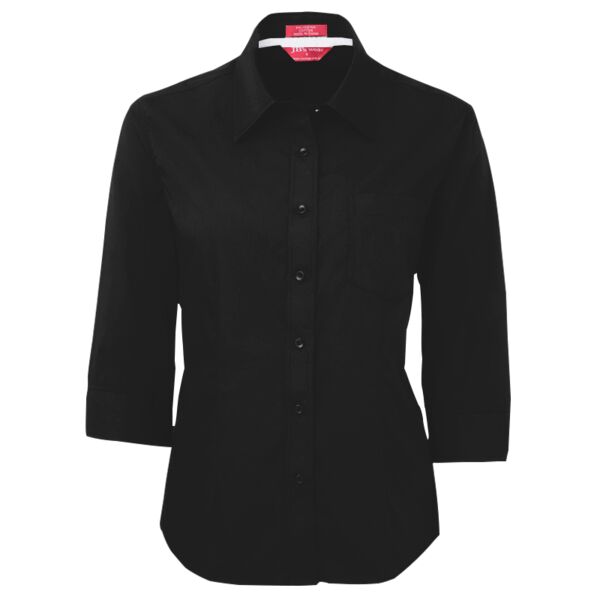 JB's LADIES  3/4 CONTRAST SHIRT BLK/WHT - 08 Thumbnail