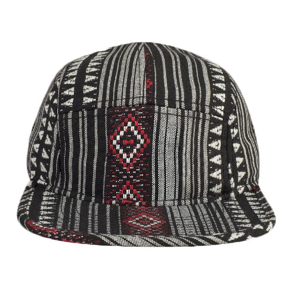 OTTO Aztec Pattern Polyester Jacquard Binding Trim Square Flat Visor Five Panel Camper Hat Thumbnail