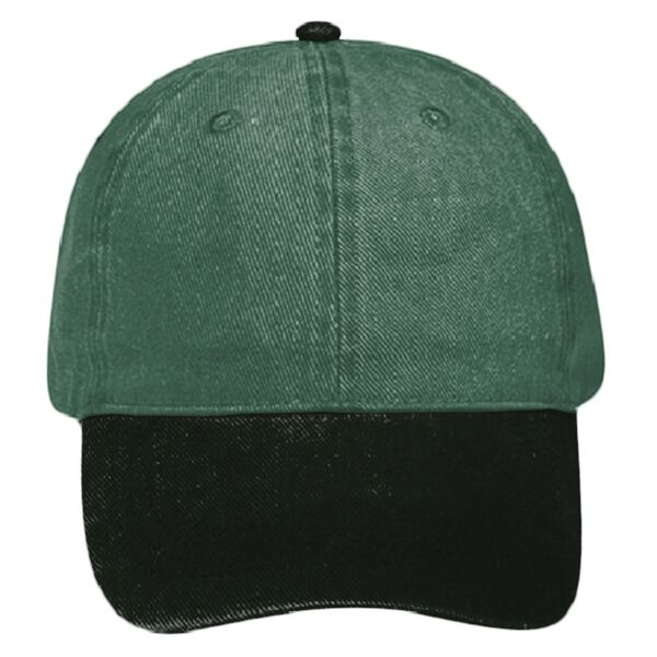 OTTO Garment Washed Pigment Dyed Bull Denim Six Panel Low Profile Dad Hat Thumbnail