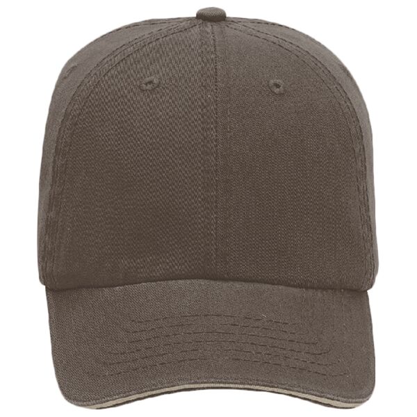 OTTO Superior Garment Washed Cotton Twill Sandwich Visor w/ Striped Closure Six Panel Low Profile Dad Hat Thumbnail