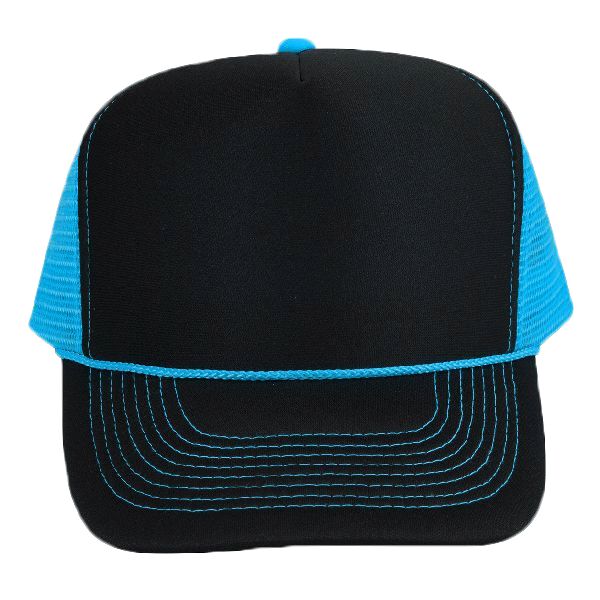 OTTO Polyester Foam Front Neon Mesh Back Five Panel High Crown Mesh Back Trucker Hat Thumbnail
