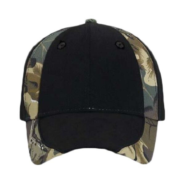 OTTO Camouflage Piping Design Brushed Cotton Blend Twill Six Panel Low Profile Baseball Cap Thumbnail