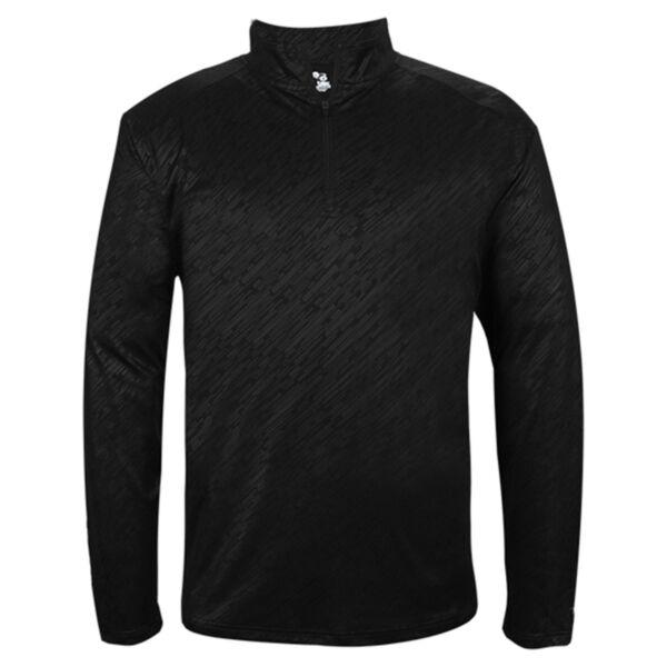 Line Embossed Quarter-Zip Long Sleeve T-Shirt Thumbnail