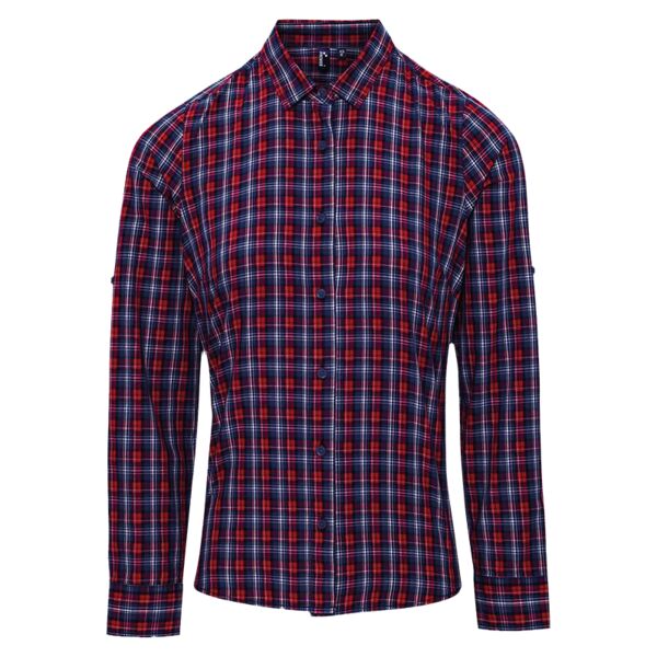 Women's Sidehill check cotton long sleeve shirt Thumbnail