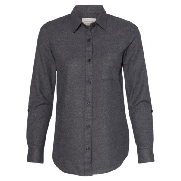 Women’s Vintage Brushed Flannel Solid Shirt Thumbnail