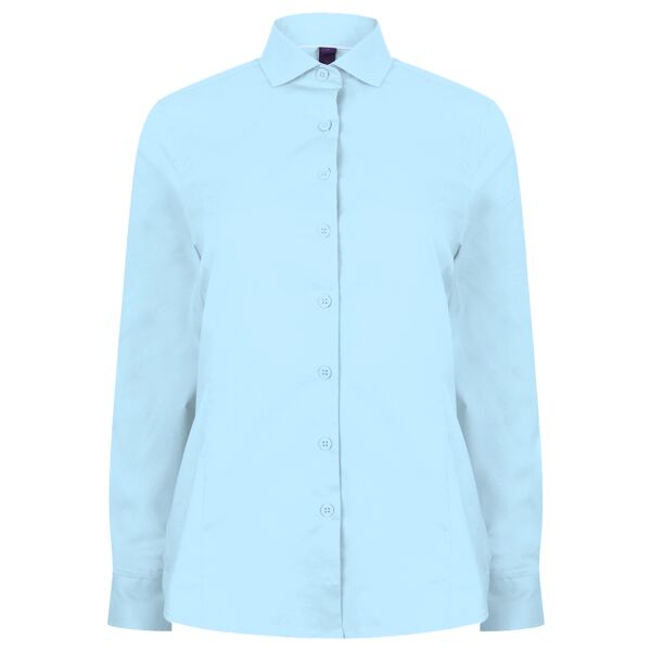 Henbury Ladies Long Sleeve Stretch Poplin Shirt Thumbnail