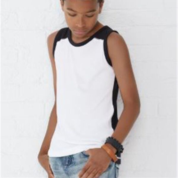 Youth Contrast Back Fine Jersey Tank Thumbnail