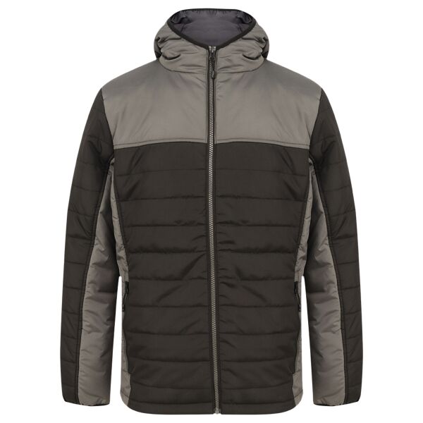 Hooded contrast padded jacket Thumbnail