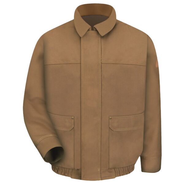 Brown Duck Lined Bomber Jacket - EXCEL FR® ComforTouch® - Long Sizes Thumbnail